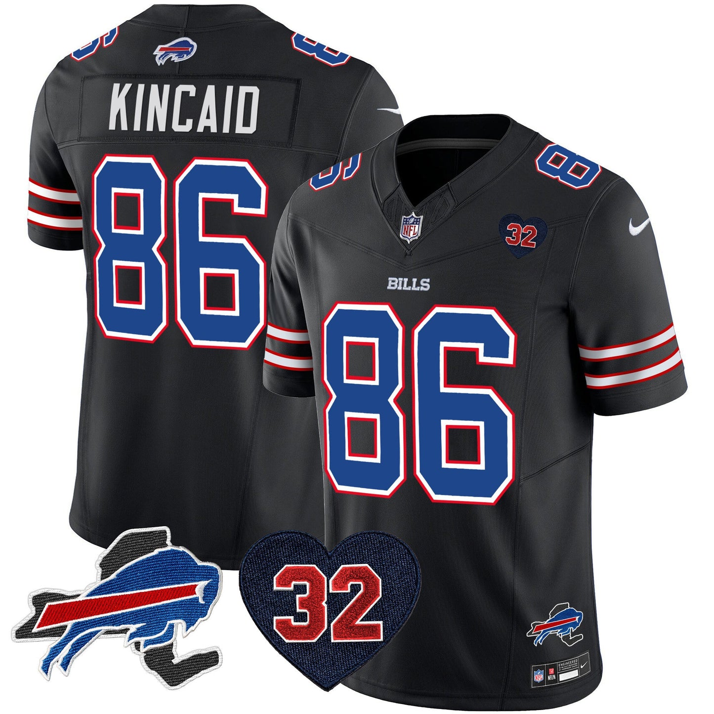 Men's Bills O.J. Simpson Patch Vapor Limited Jersey - All Stitched