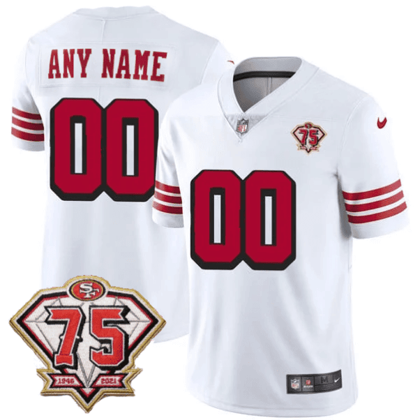 49ers 1996 Throwback/ 75th Patch Vapor Limited Custom Jersey - Stitched-NQD