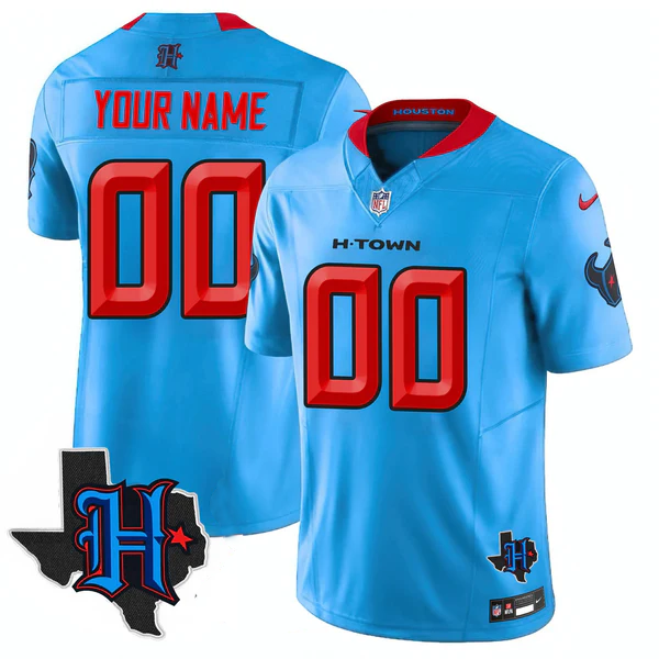 HOU Texas Patch Vapor Limited Custom Jersey - Stitched-NQD