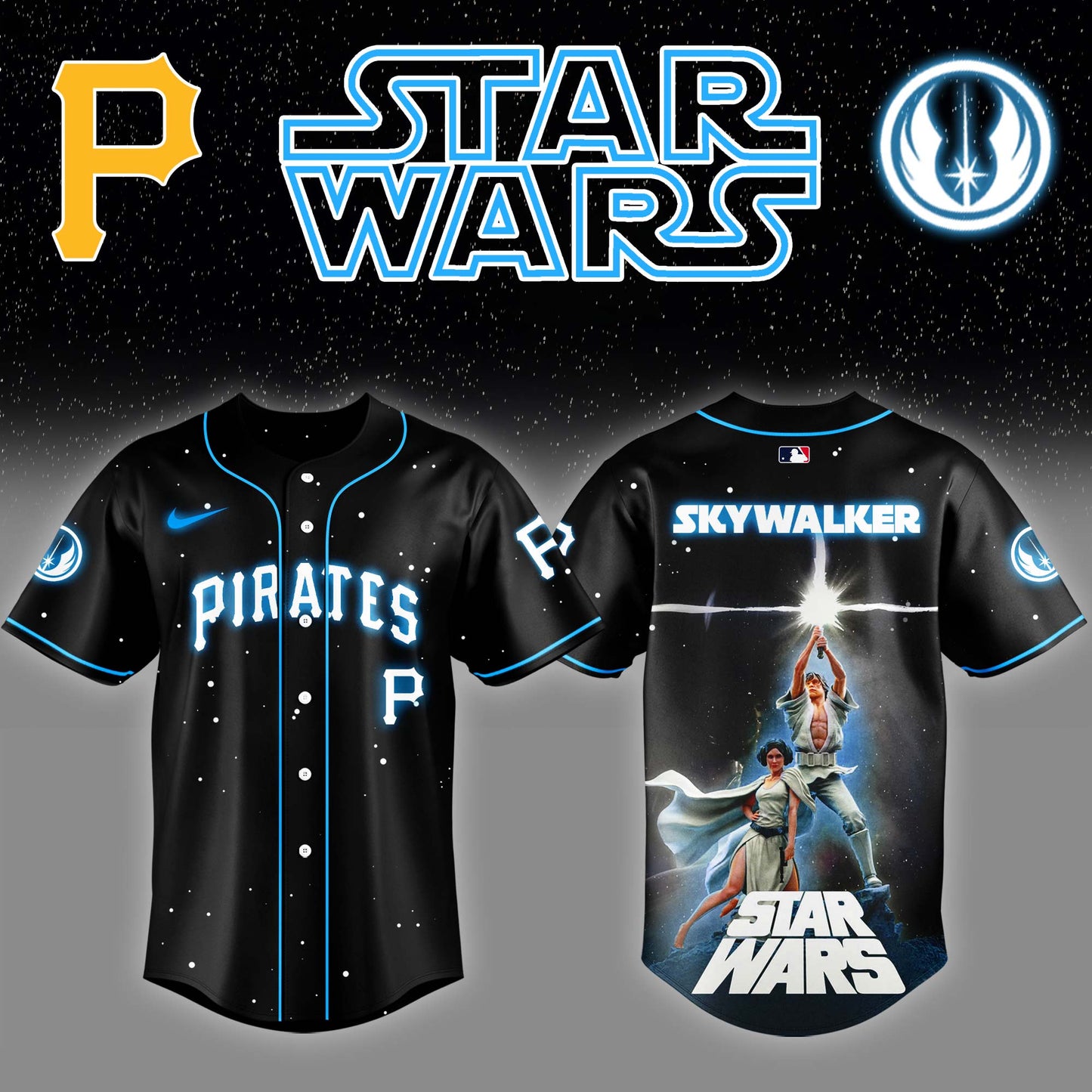 Pittsburgh Pirates x Stars Wars Luke Skywalker Game Night Baseball Jersey Editions Limited v4