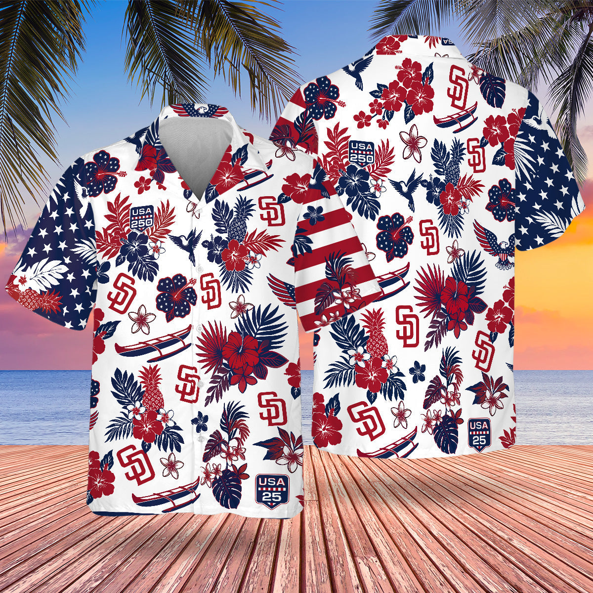 SD Special Semiquincentennial Hawaiian Design Button Shirt V2