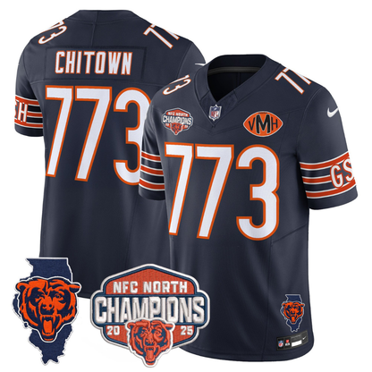CHI 2025 NFC North Champions Patch Jersey V2 - All Stitched