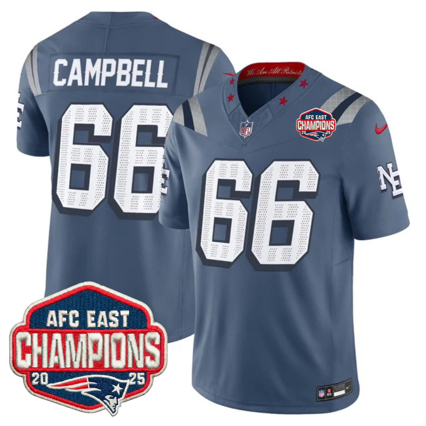 NE AFC East Champions Patch Vapor Limited Jersey - All Stitched n9