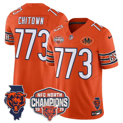 CHI 2025 NFC North Champions Patch Jersey V2 - All Stitched