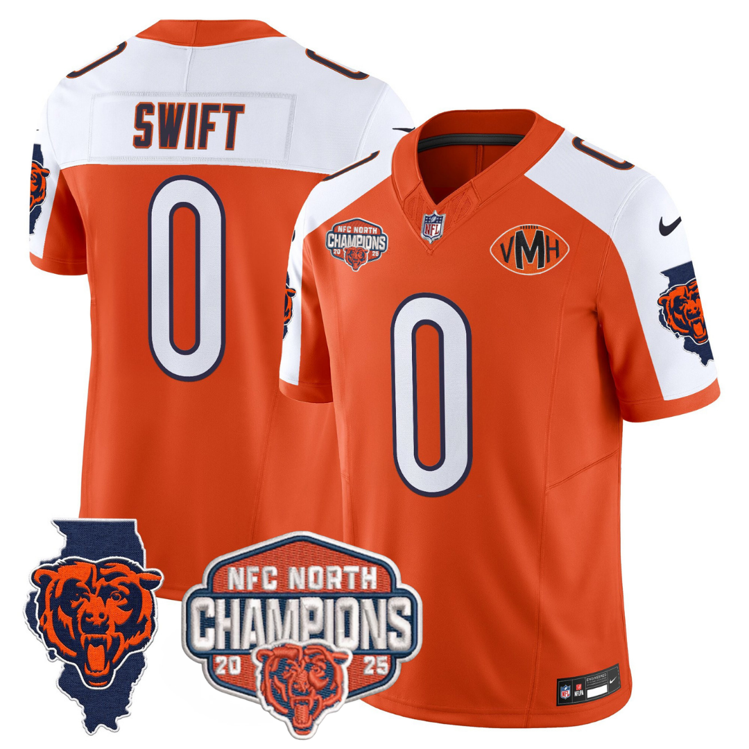CHI 2025 NFC North Champions Patch Jersey V2 - All Stitched