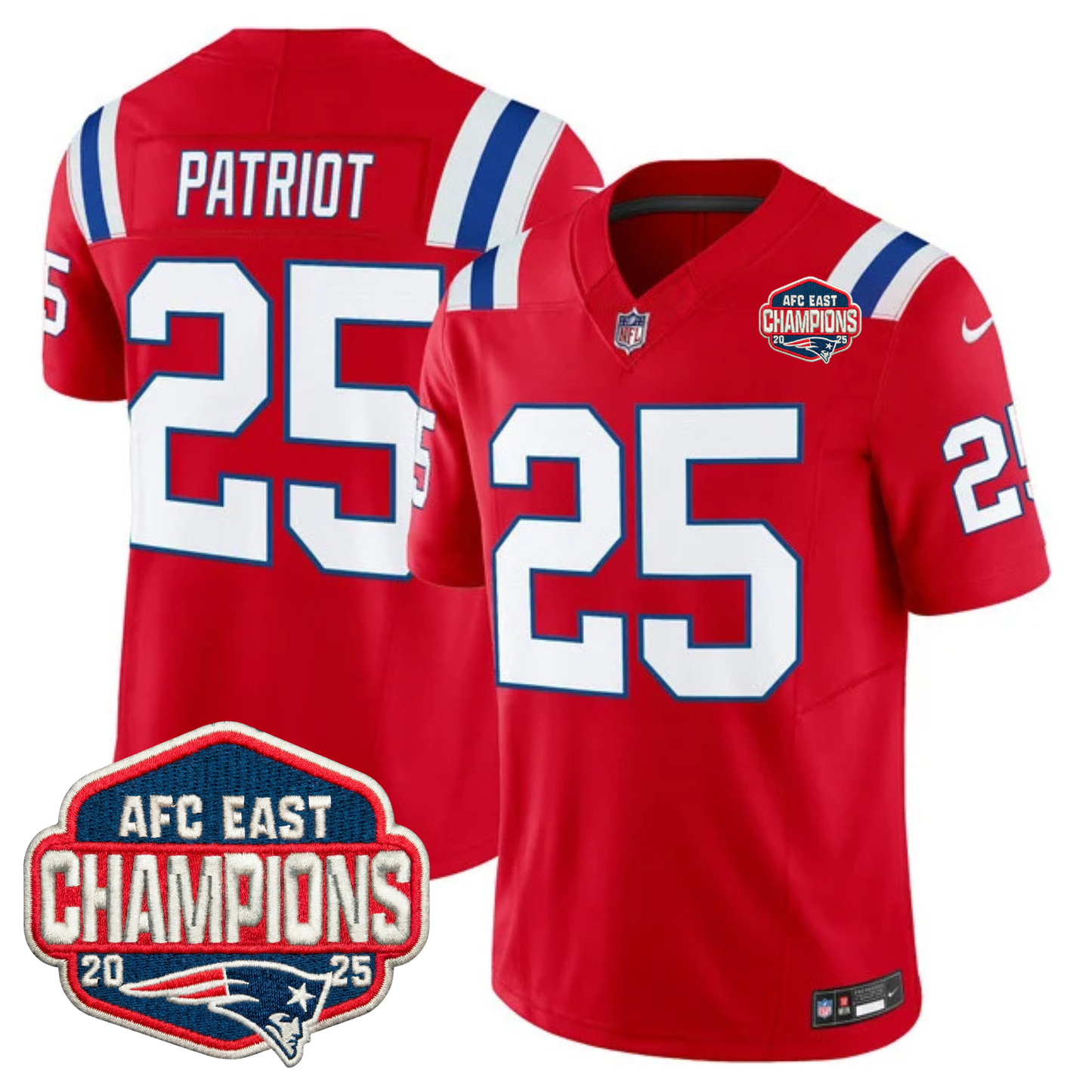 NE AFC East Champions Patch Vapor Limited Jersey - All Stitched