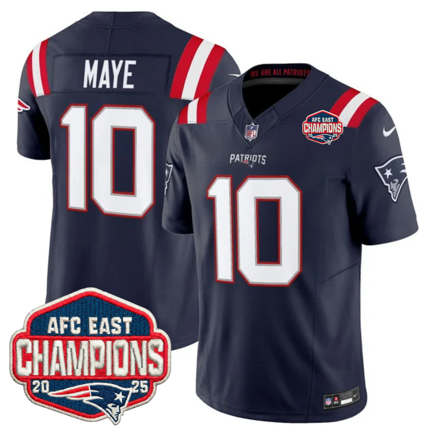 NE AFC East Champions Patch Vapor Limited Jersey - All Stitched n3