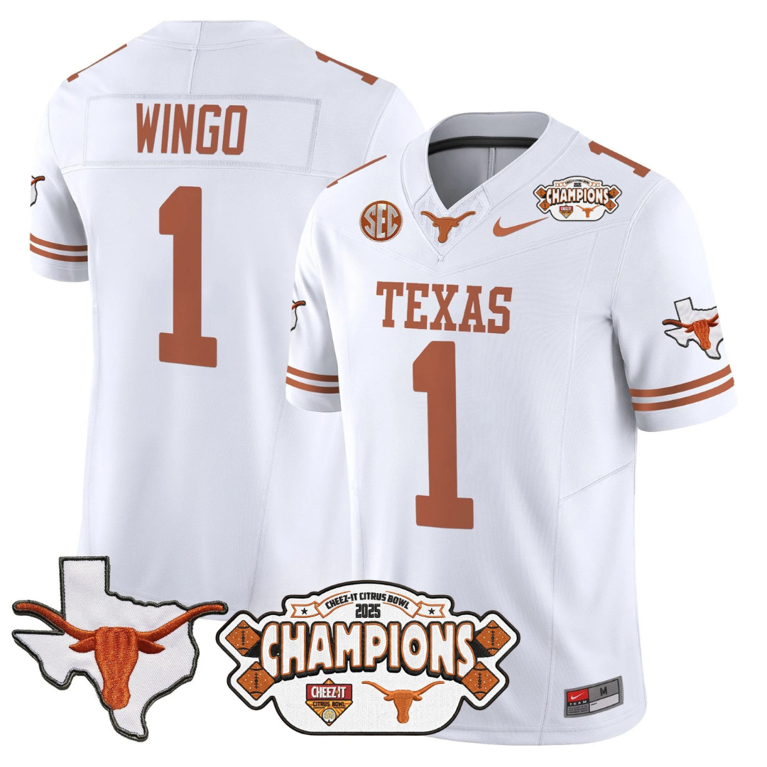 TEX 2025 State Map & Citrus Bowl Champions Patch Vapor Limited Jersey - All Stitched