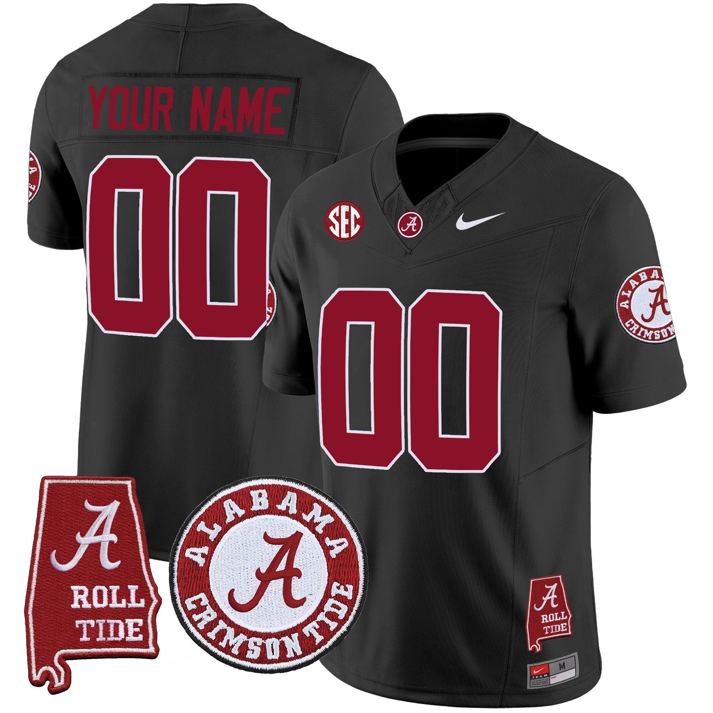 Alabama Crimson Tide Vapor Limited Custom Jersey V4 - Alabama Map - All Stitched