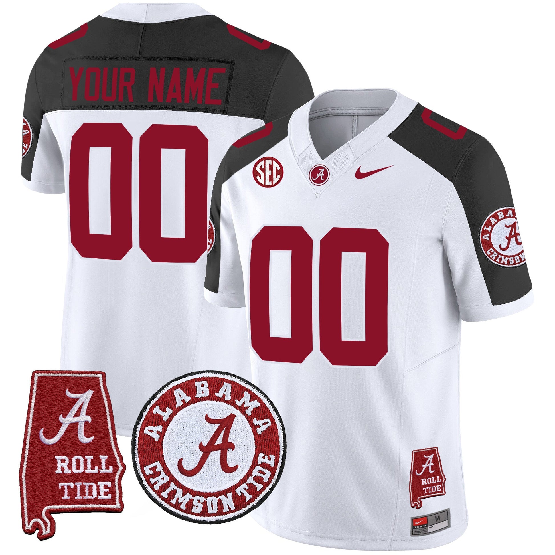 Alabama Crimson Tide Vapor Limited Custom Jersey V4 - Alabama Map - All Stitched