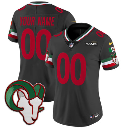 Rams Mexico Vapor Limited Custom Jersey - All Stitched