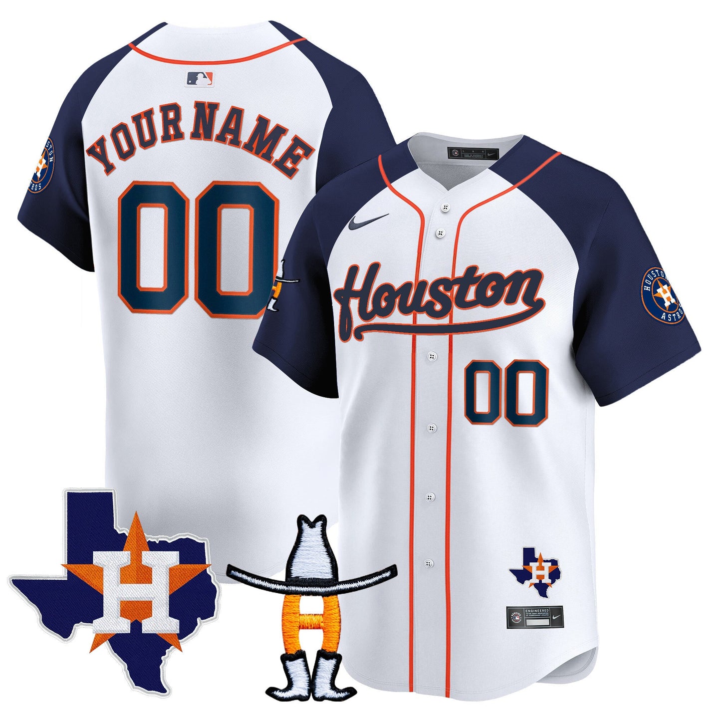Houston Astros Houston Rodeo Patch Vapor Premier Limited Custom Jersey - All Stitched
