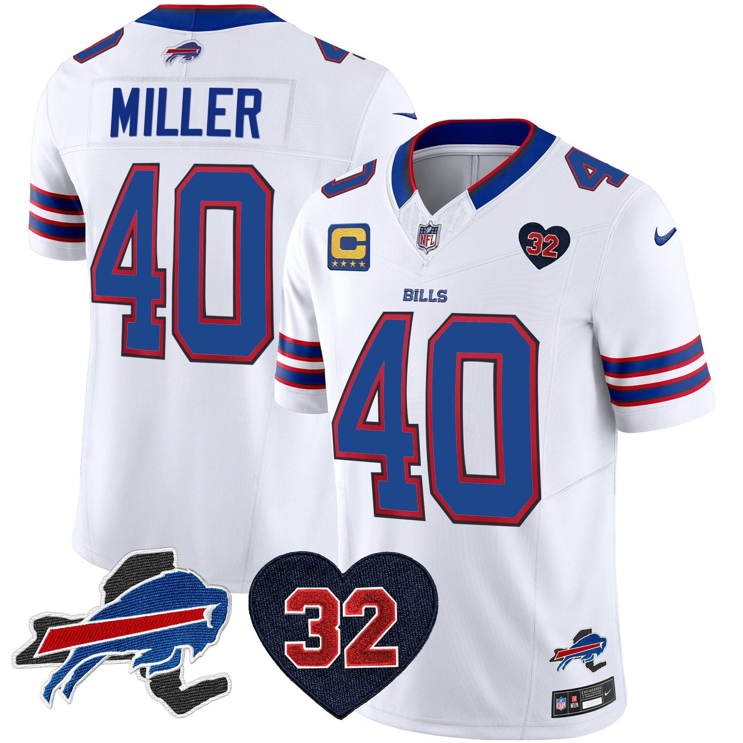 Men's Bills O.J. Simpson Patch Vapor Limited Jersey - All Stitched
