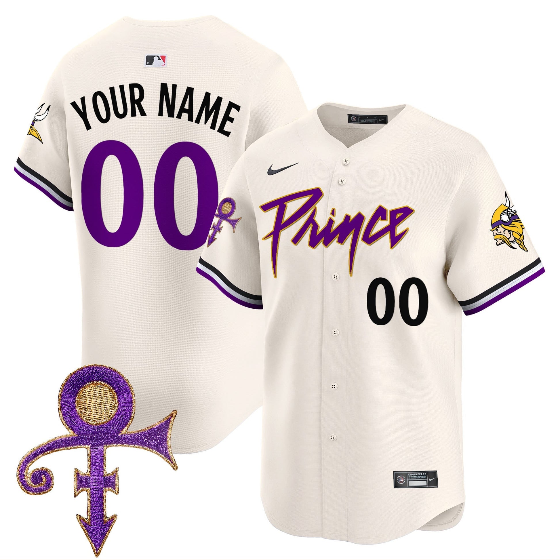 Minnesota Vikings Prince Patch Vapor Premier Limited Custom Jersey - All Stitched