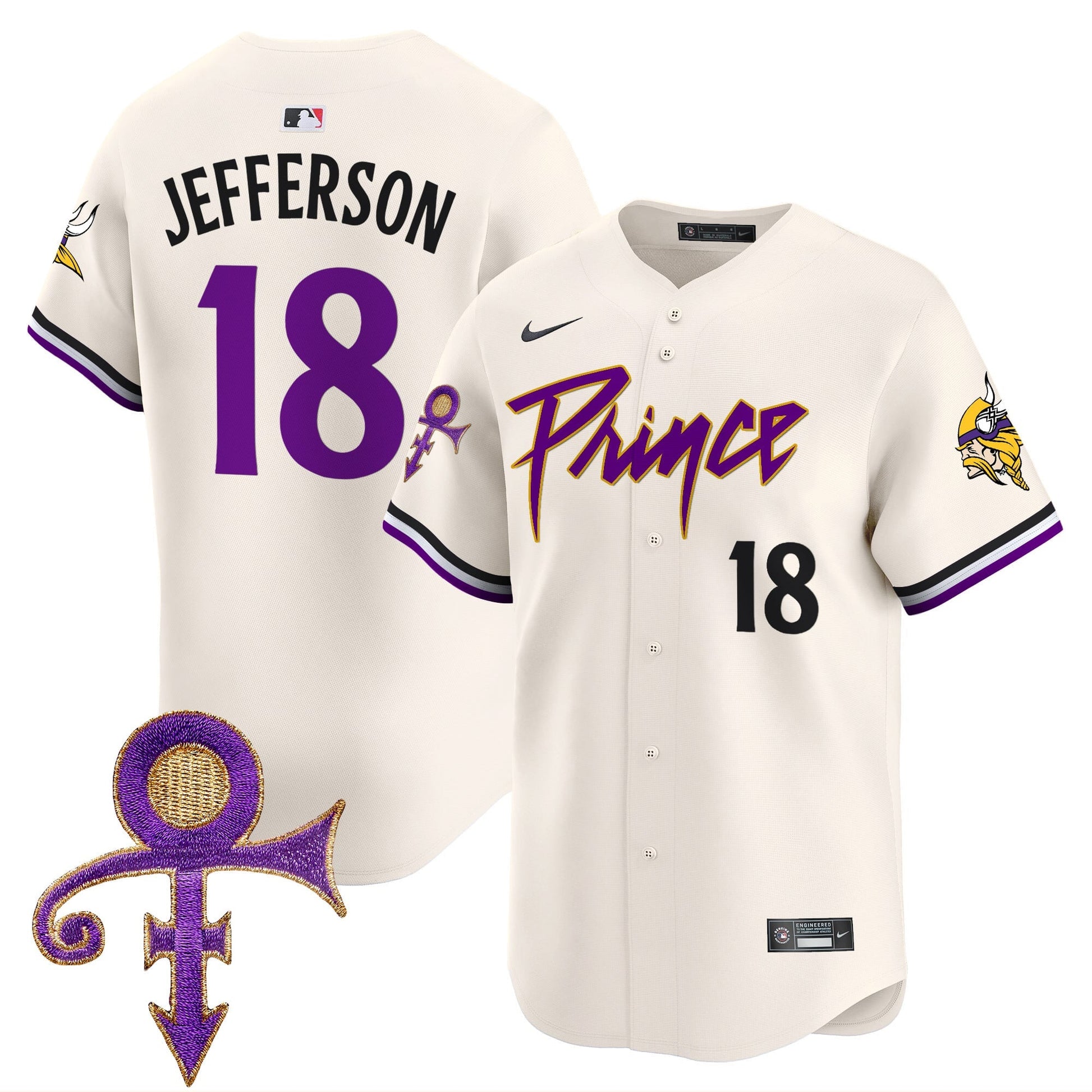 Men's Minnesota Vikings Prince Patch Vapor Premier Limited Jersey - All Stitched