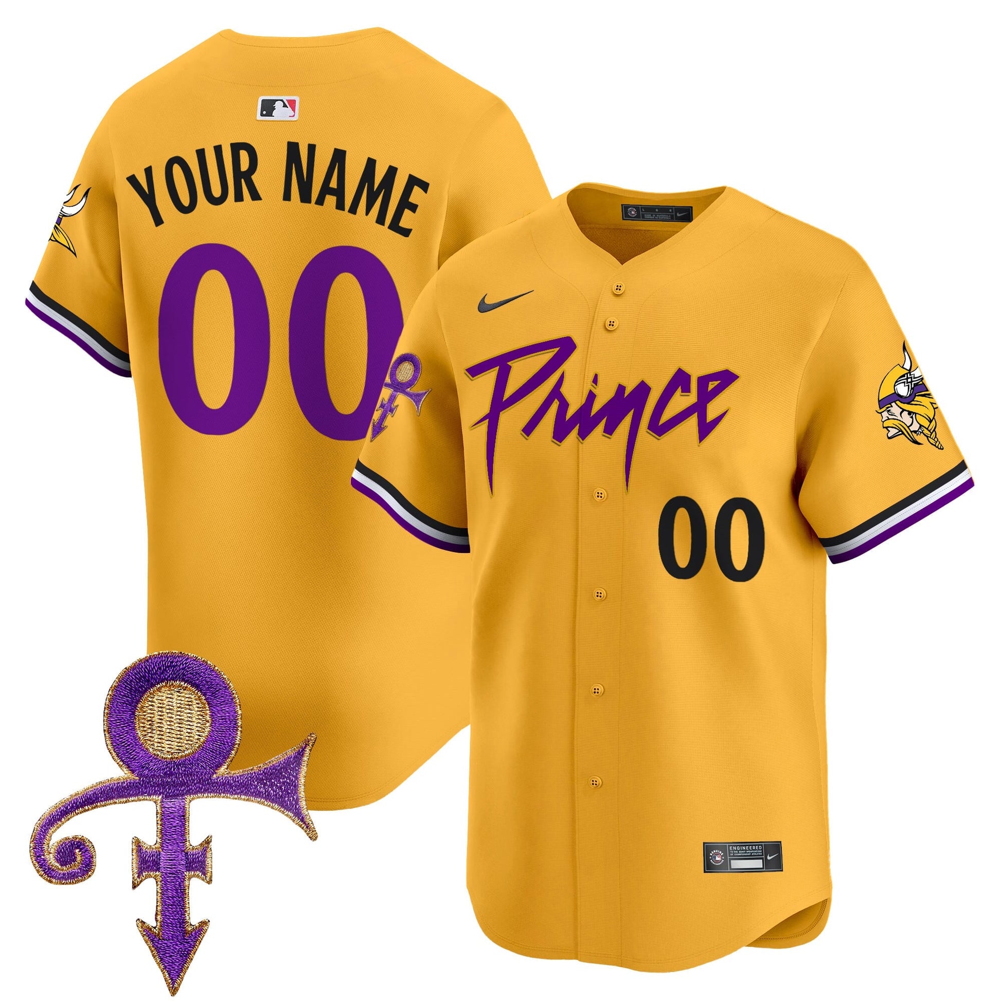 Minnesota Vikings Prince Patch Vapor Premier Limited Custom Jersey - All Stitched