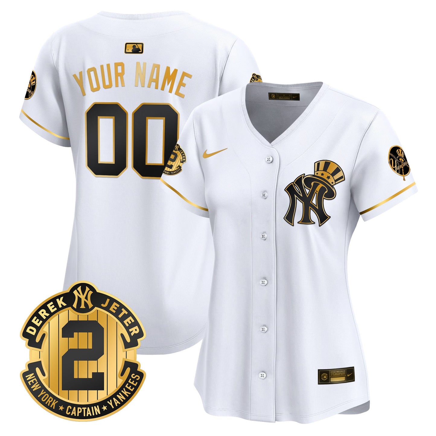 New York Yankees Derek Jeter Patch Vapor Premier Limited Custom Jersey V2 - All Stitched