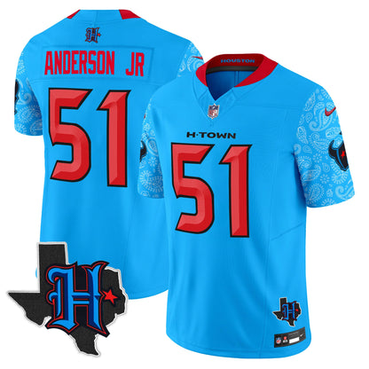 Men's Houston Texans 2024 Texas Patch Vapor Limited Jersey V4 - All Stitched