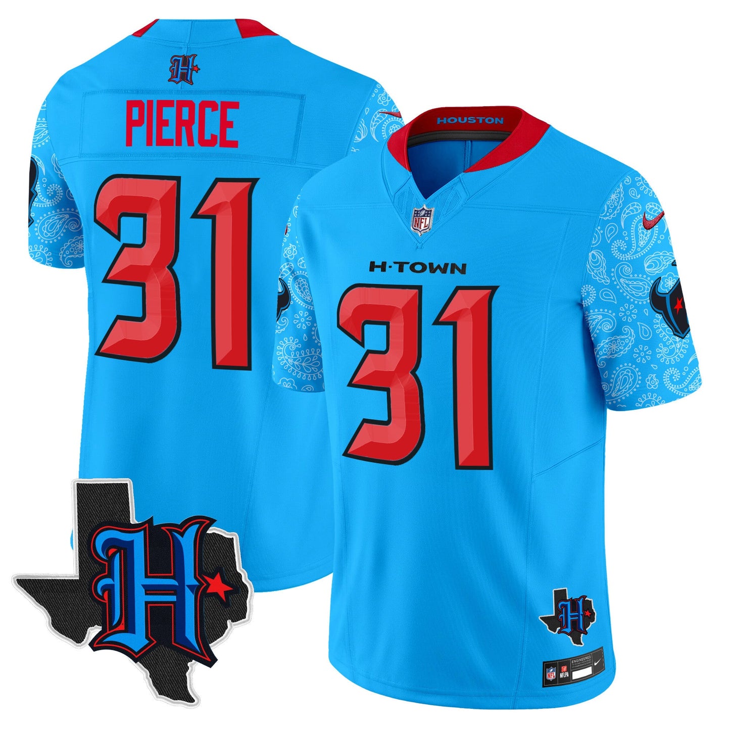 Men's Houston Texans 2024 Texas Patch Vapor Limited Jersey V4 - All Stitched