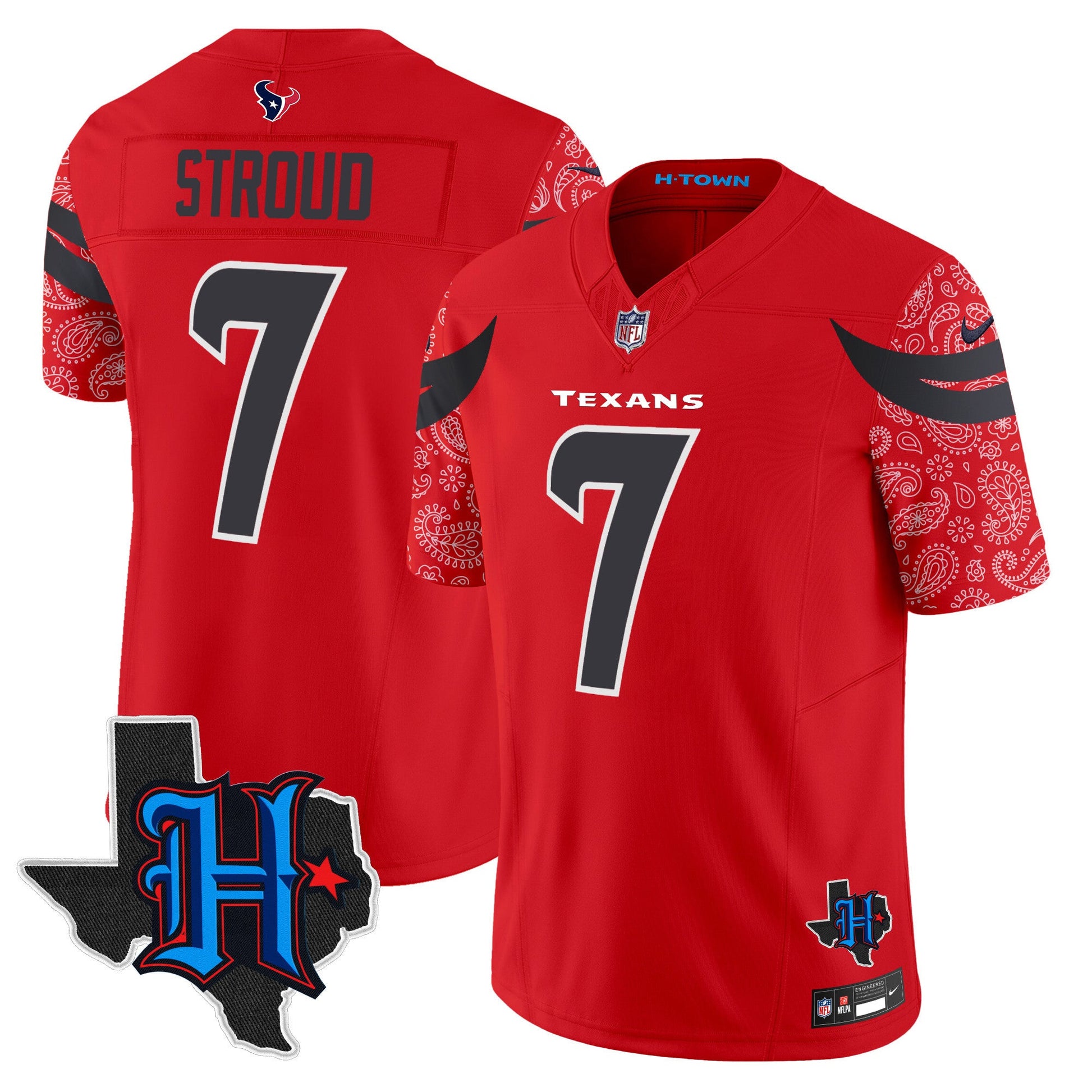 Men's Houston Texans 2024 Texas Patch Vapor Limited Jersey V4 - All Stitched