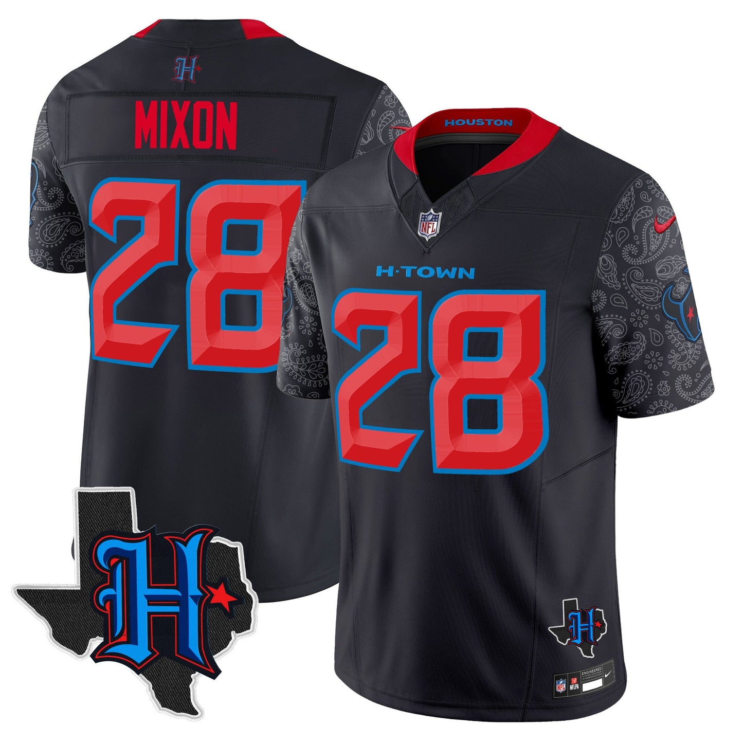 Men's Houston Texans 2024 Texas Patch Vapor Limited Jersey V4 - All Stitched