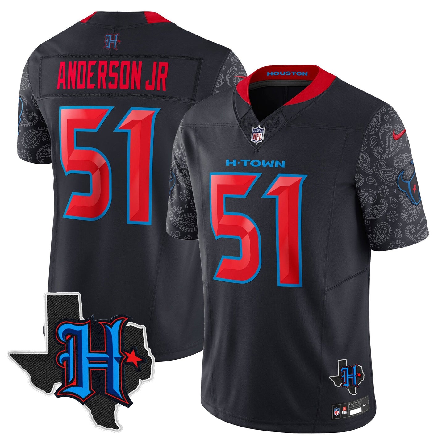 Men's Houston Texans 2024 Texas Patch Vapor Limited Jersey V4 - All Stitched