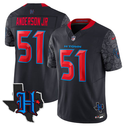 Men's Houston Texans 2024 Texas Patch Vapor Limited Jersey V4 - All Stitched