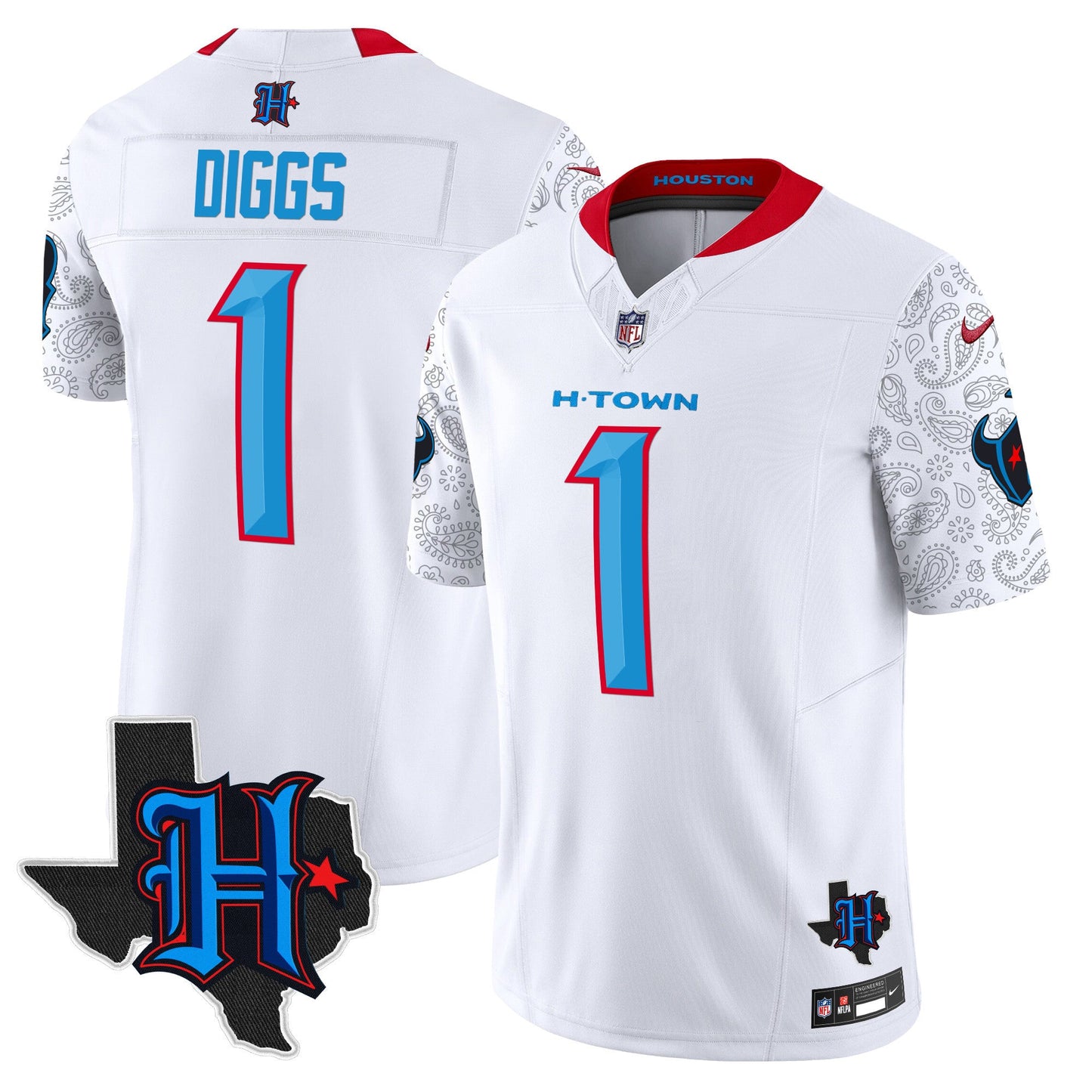 Men's Houston Texans 2024 Texas Patch Vapor Limited Jersey V4 - All Stitched