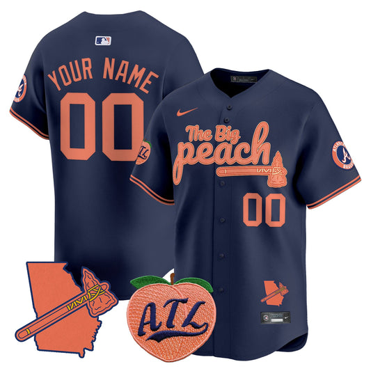 Atlanta Braves The Big Peach Vapor Premier Limited Custom Jersey V2 - All Stitched