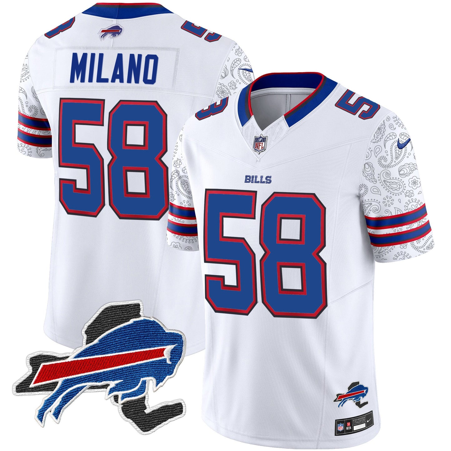 Men's Bills New York Patch Vapor Limited Jersey V2 - All Stitched