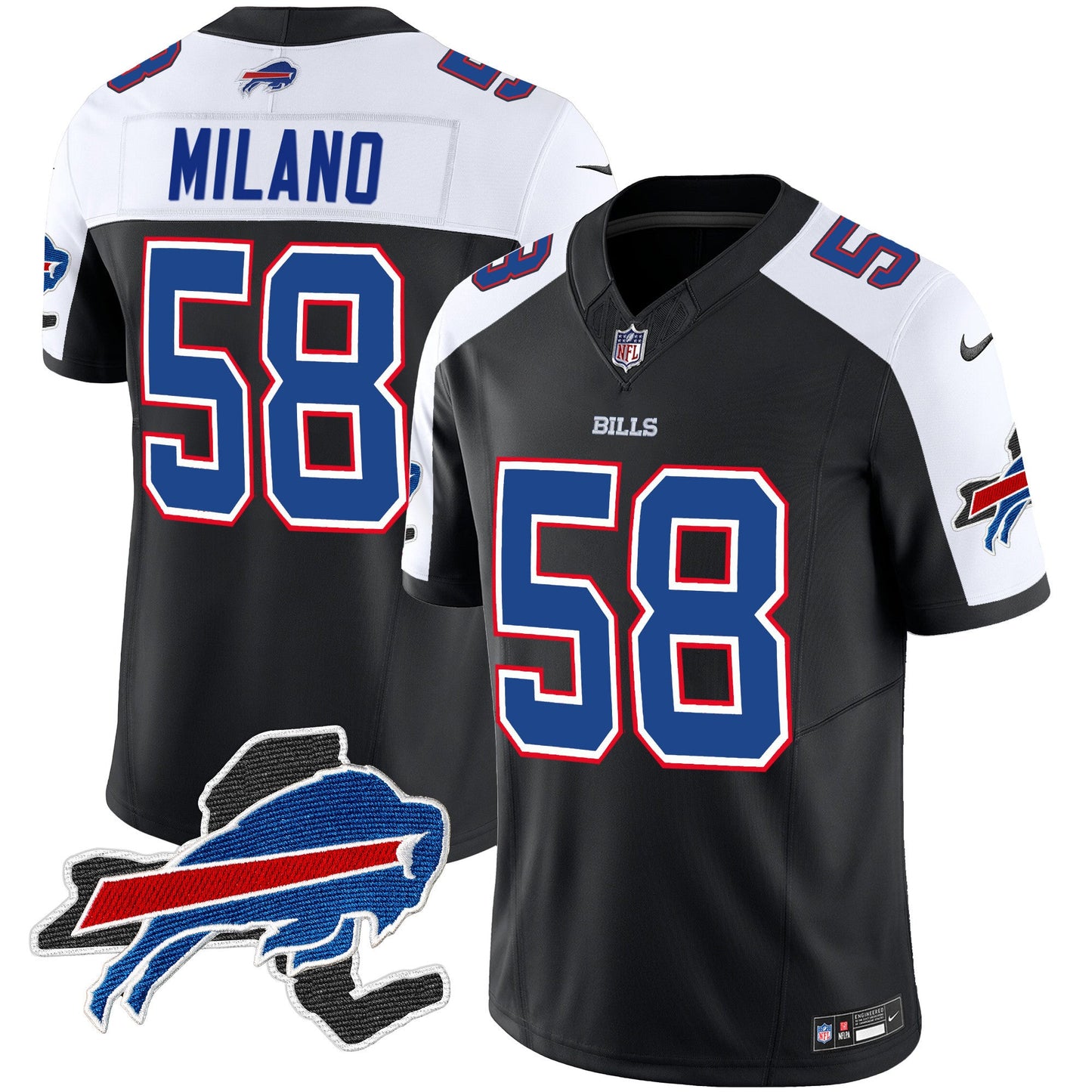 Men's Bills New York Patch Vapor Limited Jersey V2 - All Stitched