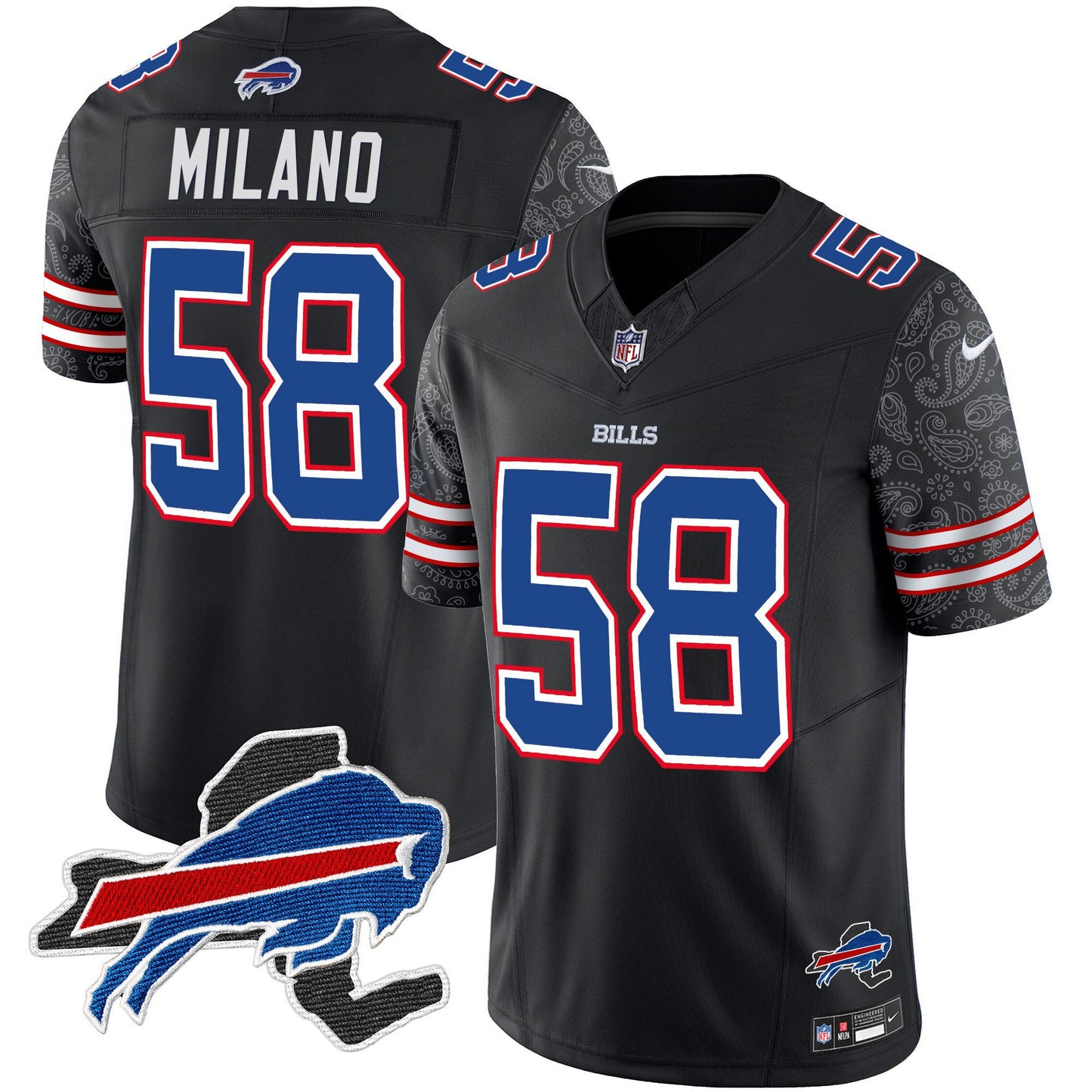 Men's Bills New York Patch Vapor Limited Jersey V2 - All Stitched