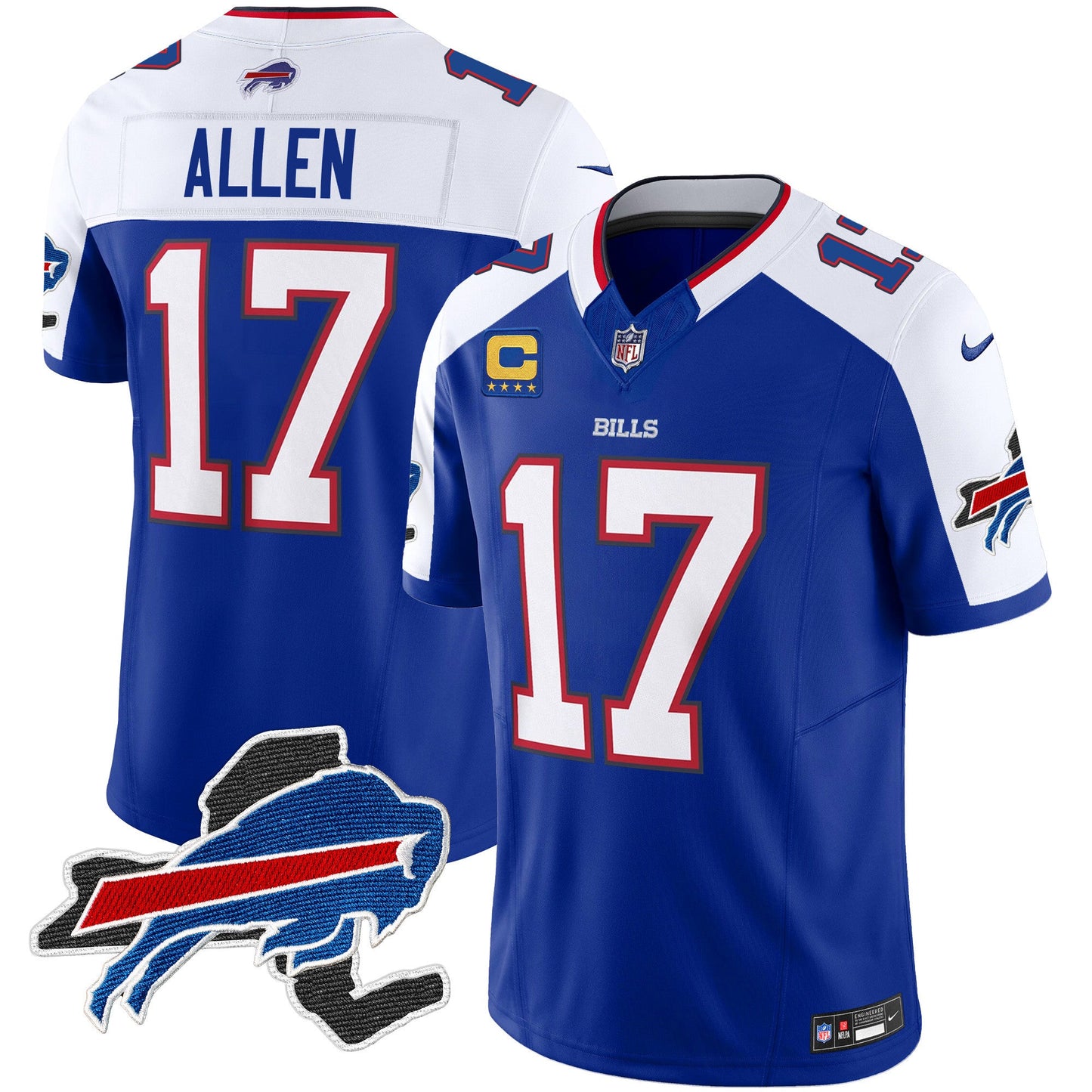 Men's Bills New York Patch Vapor Limited Jersey V2 - All Stitched