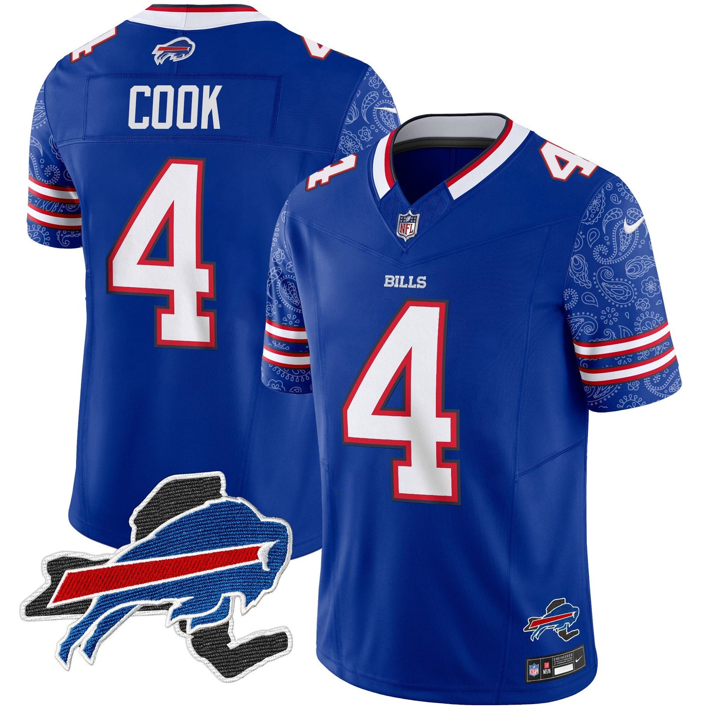 Men's Bills New York Patch Vapor Limited Jersey V2 - All Stitched