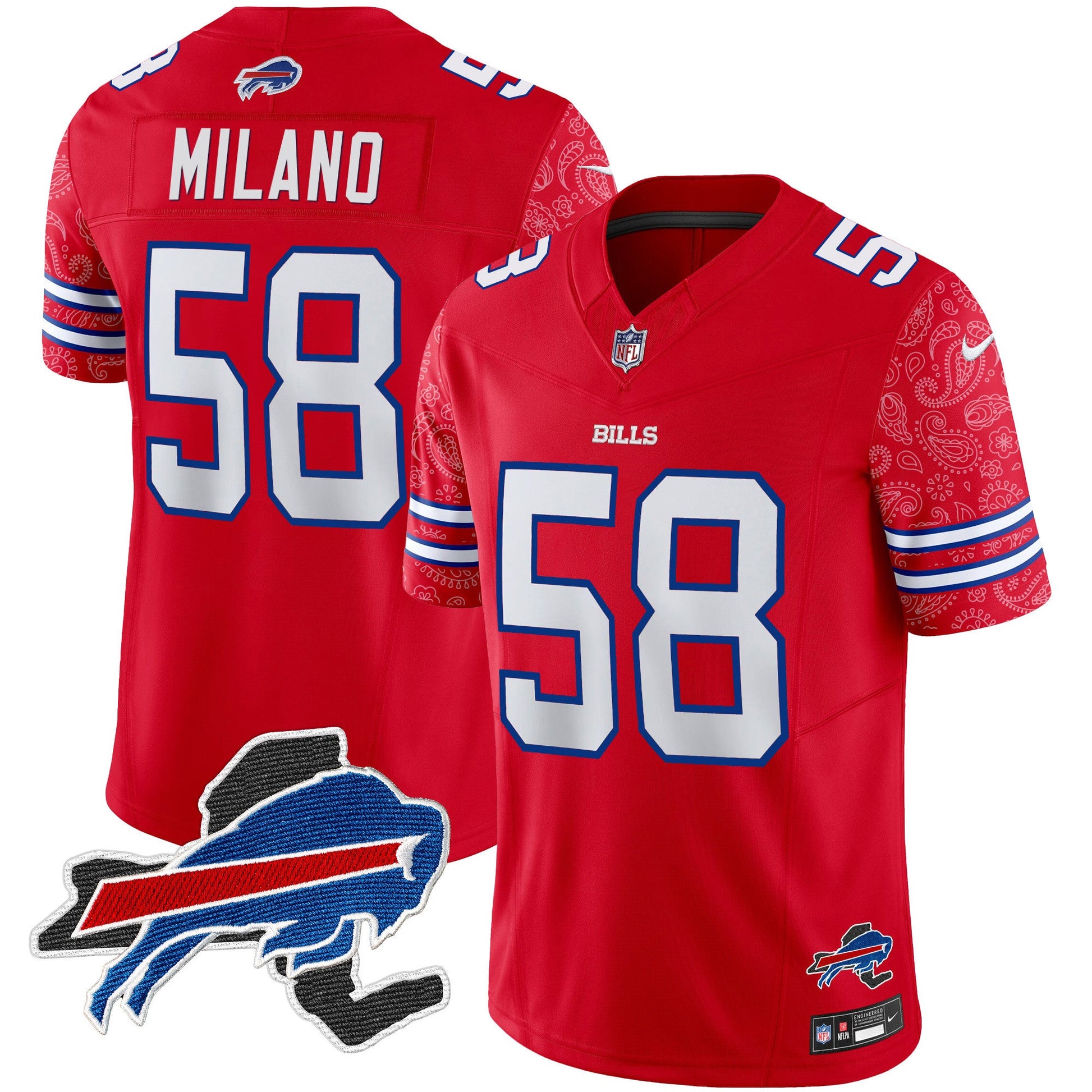 Men's Bills New York Patch Vapor Limited Jersey V2 - All Stitched