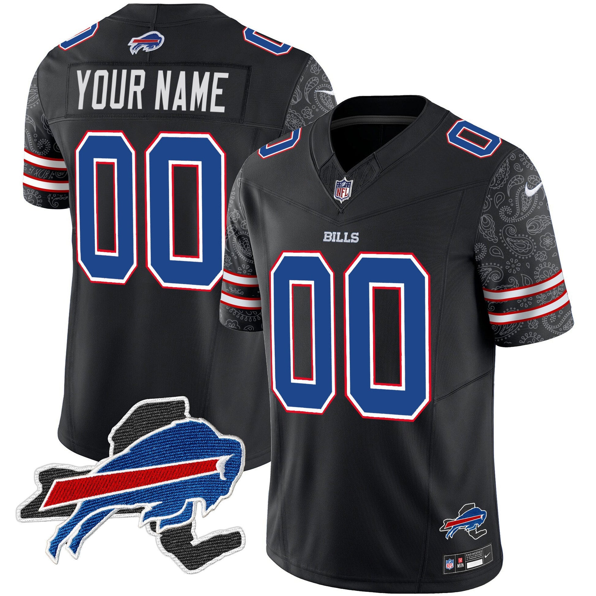 Bills New York Patch Vapor Limited Custom Jersey V2 - All Stitched