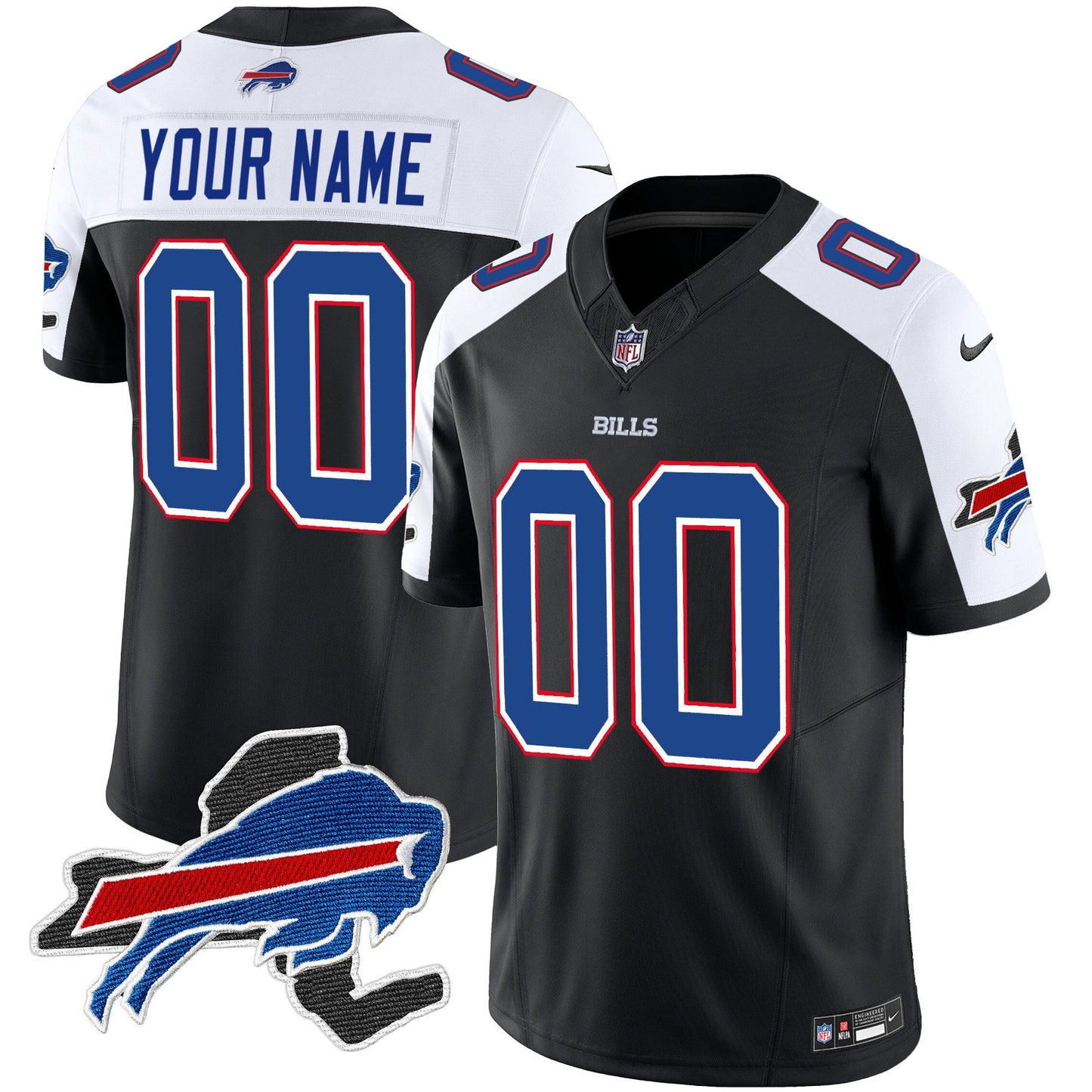 Bills New York Patch Vapor Limited Custom Jersey V2 - All Stitched