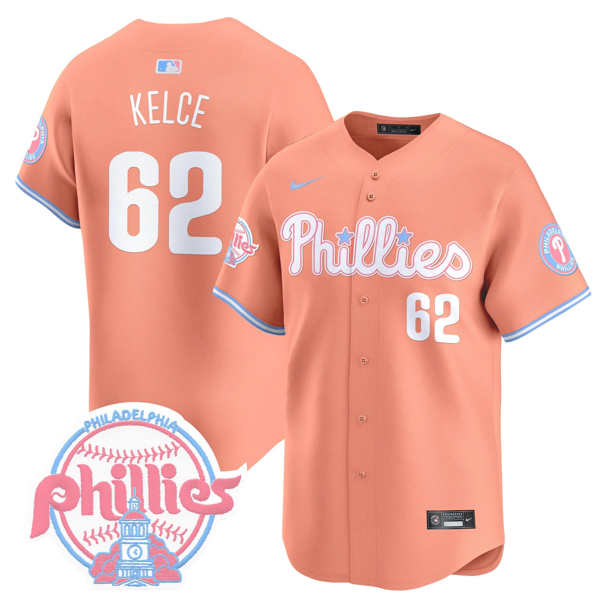 Unisex Phillies Bubblegum Pink Vapor Premier Limited Jersey V2 - All Stitched
