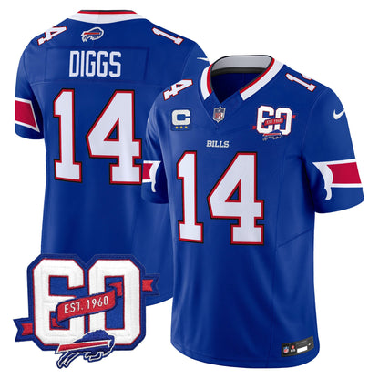 Men's Bills 60th Anniversary Patch Vapor Limited Jersey - All Stitched