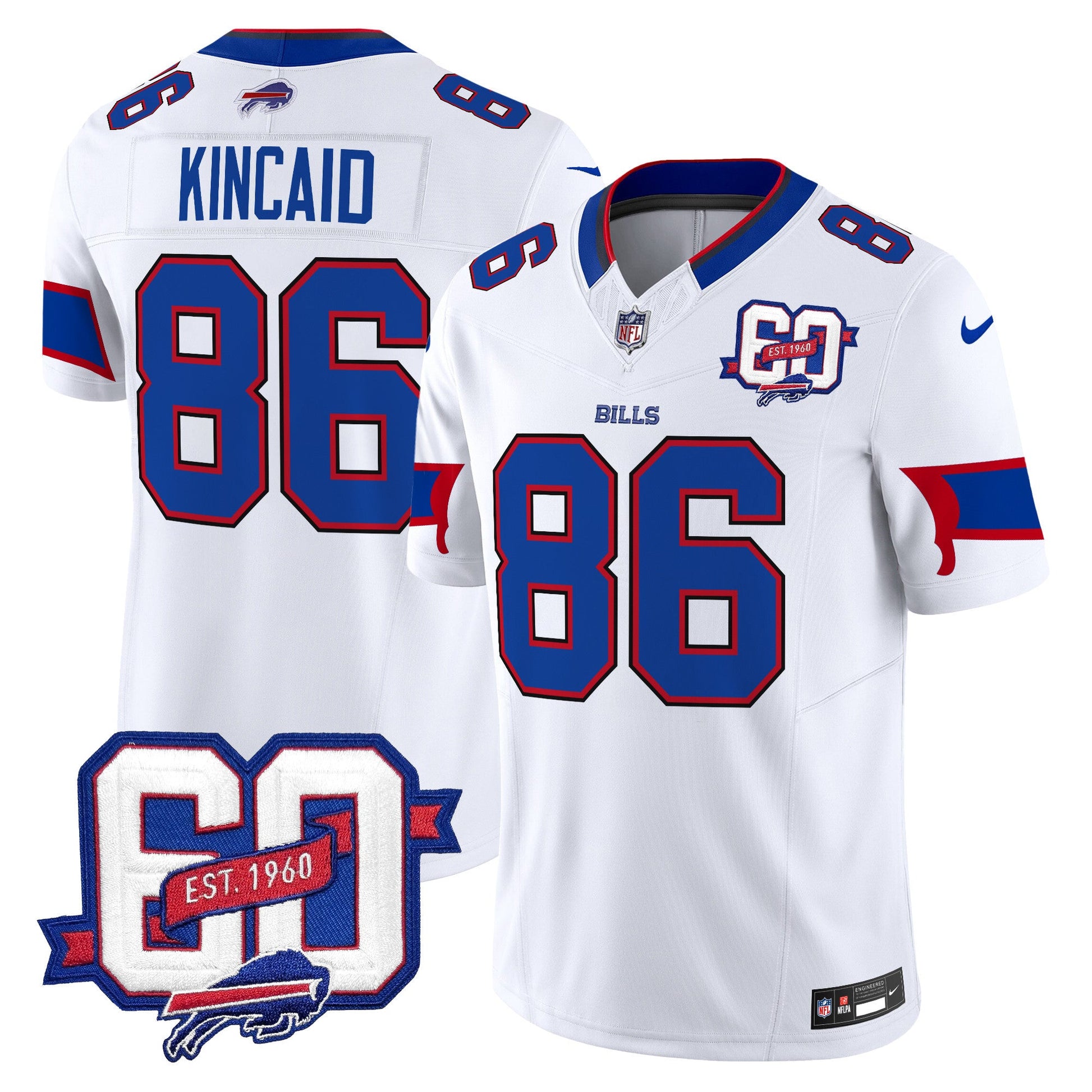 Men's Bills 60th Anniversary Patch Vapor Limited Jersey - All Stitched