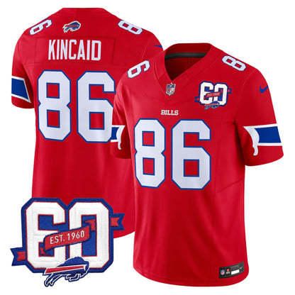 Men's Bills 60th Anniversary Patch Vapor Limited Jersey - All Stitched