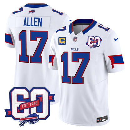 Men's Bills 60th Anniversary Patch Vapor Limited Jersey - All Stitched