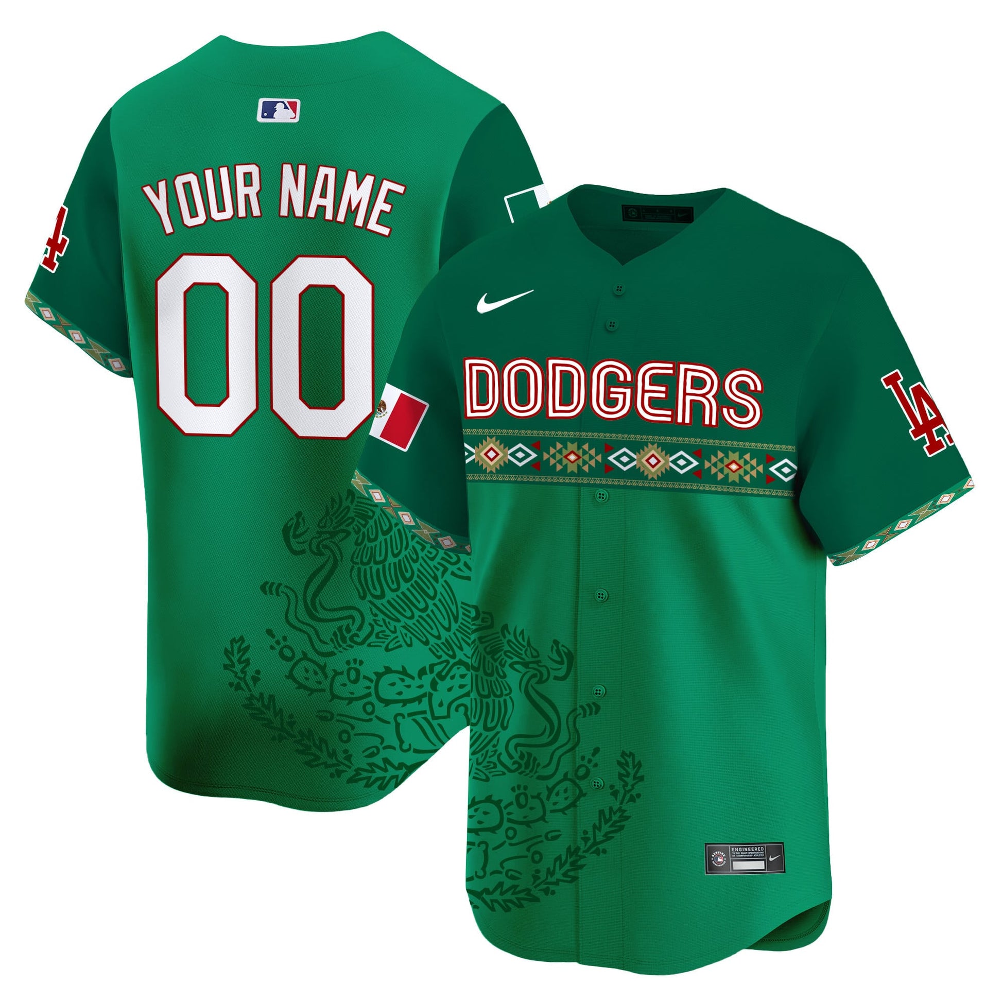 Los Angeles Dodgers Mexico Vapor Premier Limited Custom Jersey V3 - Printed