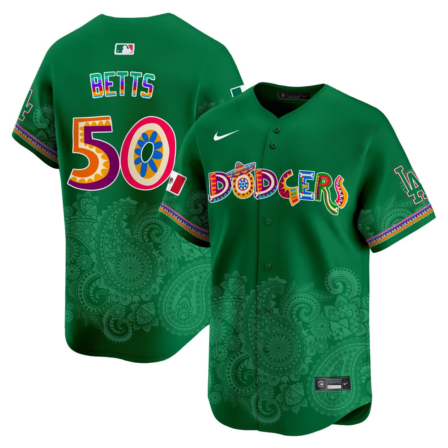 Los Angeles Dodgers Paisley Mexico Vapor Premier Limited Jersey - Printed