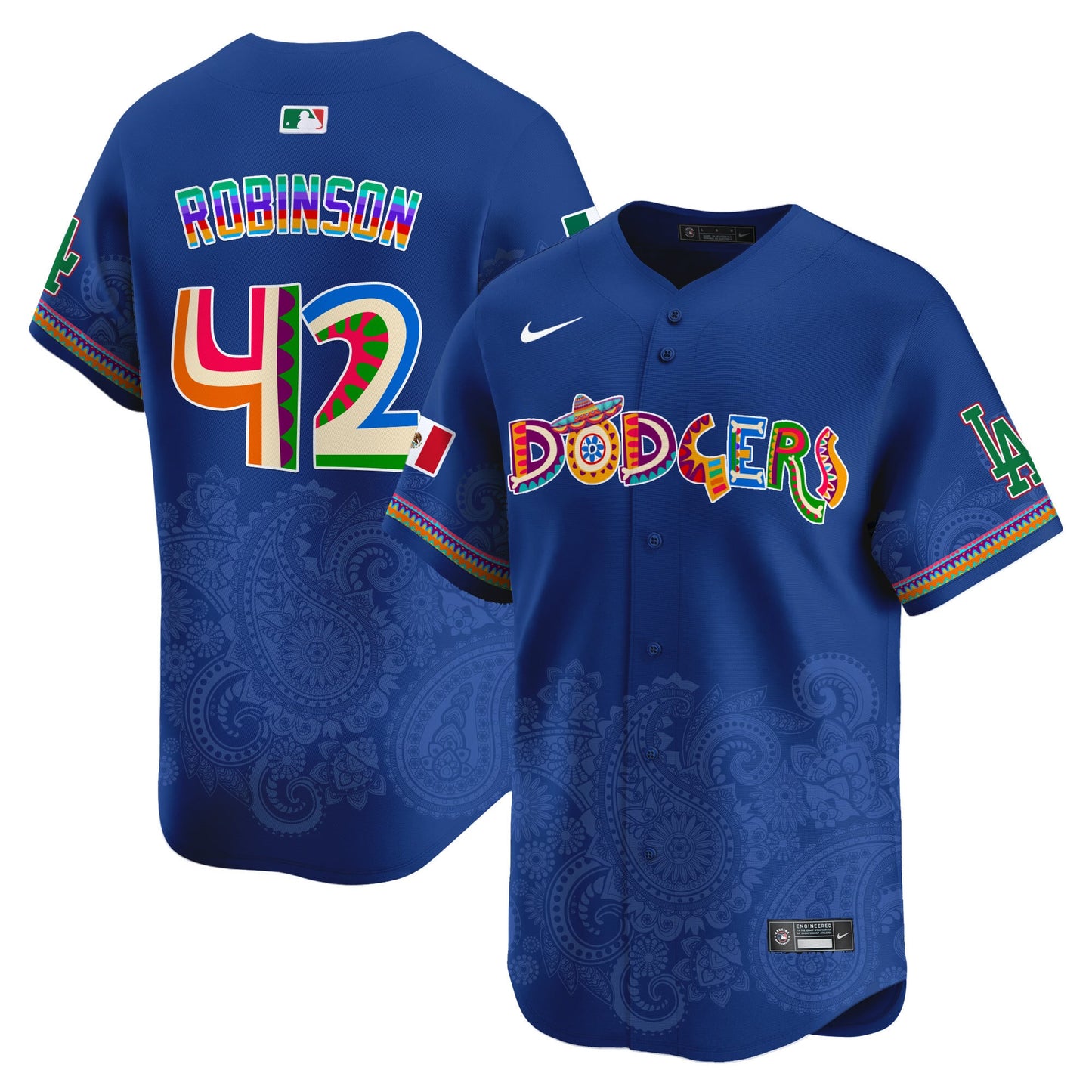 Los Angeles Dodgers Paisley Mexico Vapor Premier Limited Jersey - Printed