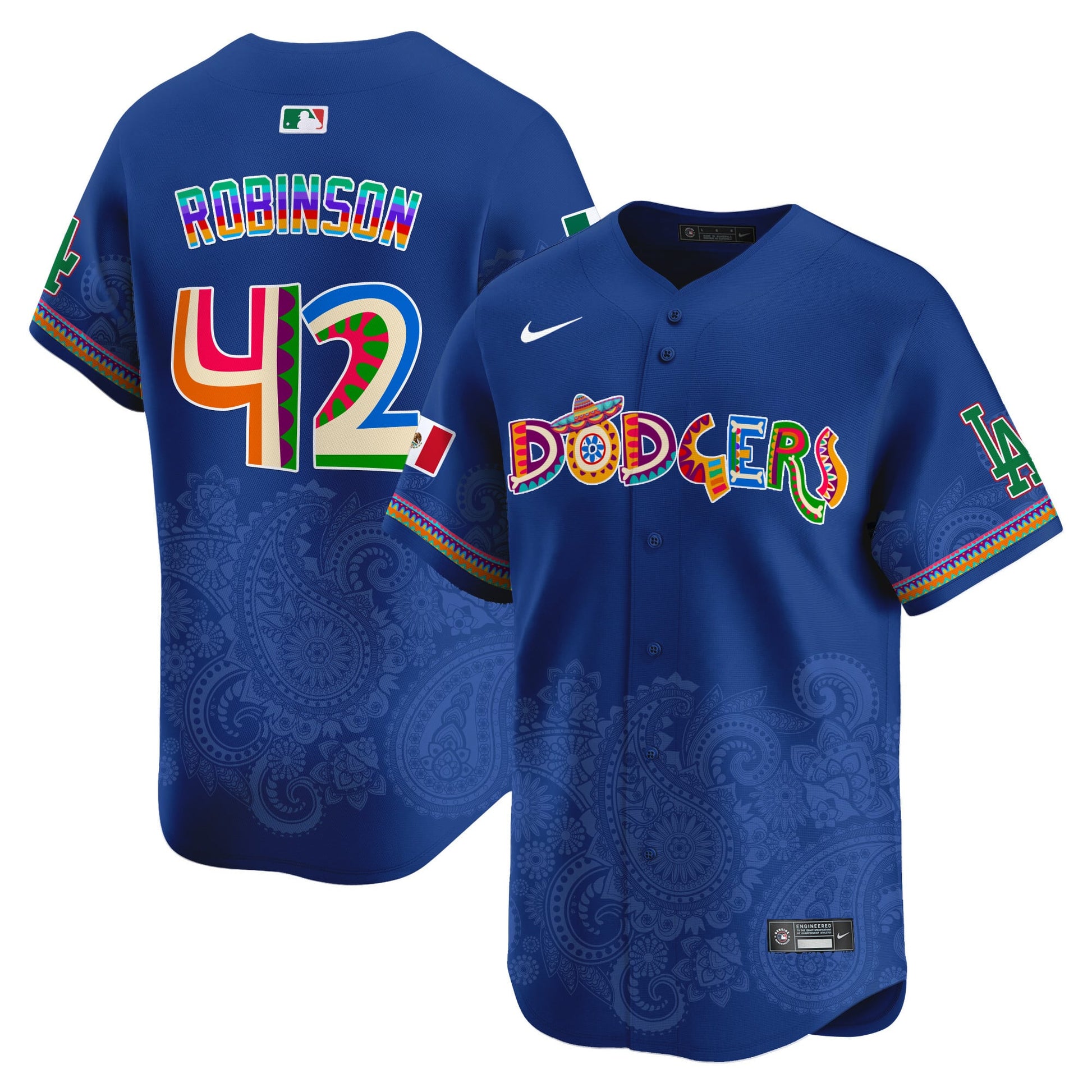 Los Angeles Dodgers Paisley Mexico Vapor Premier Limited Jersey - Printed