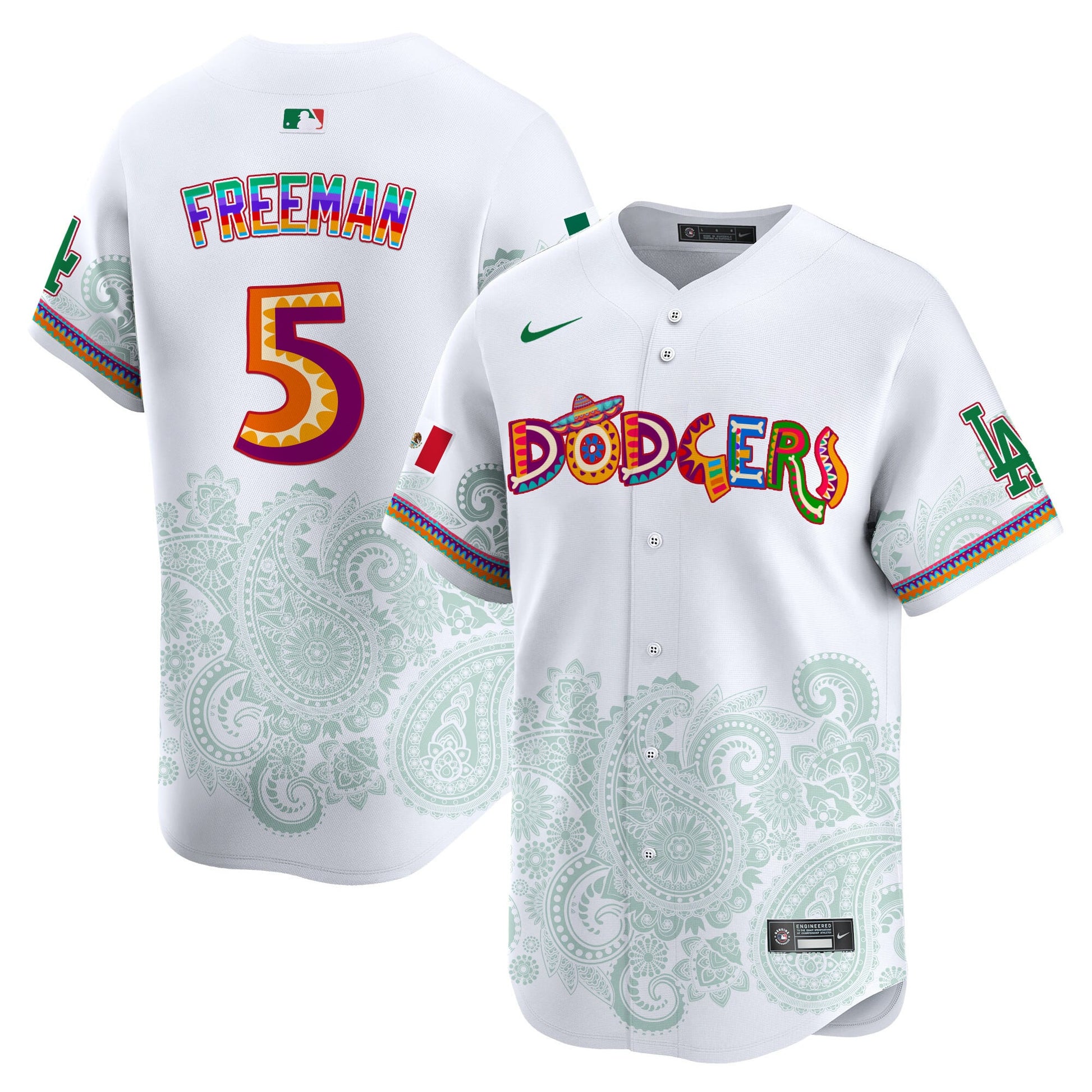 Los Angeles Dodgers Paisley Mexico Vapor Premier Limited Jersey - Printed