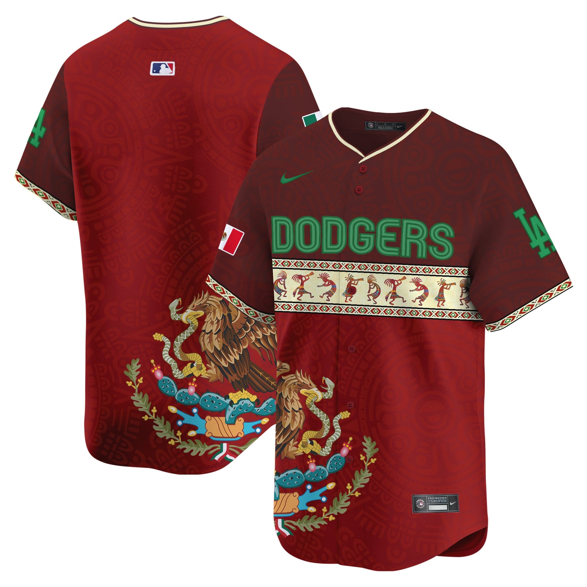 Los Angeles Dodgers Mexico Aztec Vapor Premier Limited Jersey V2 - Printed