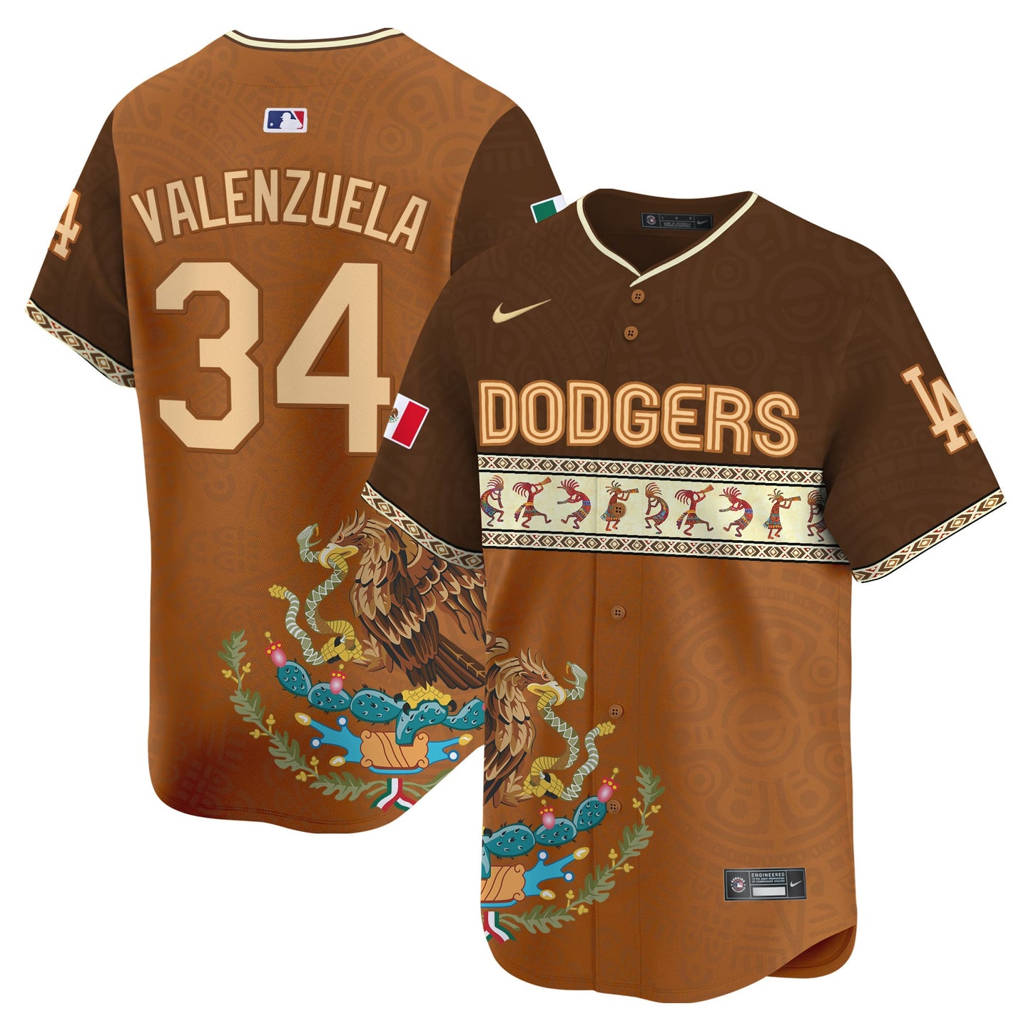 Los Angeles Dodgers Mexico Aztec Vapor Premier Limited Jersey V2 - Printed
