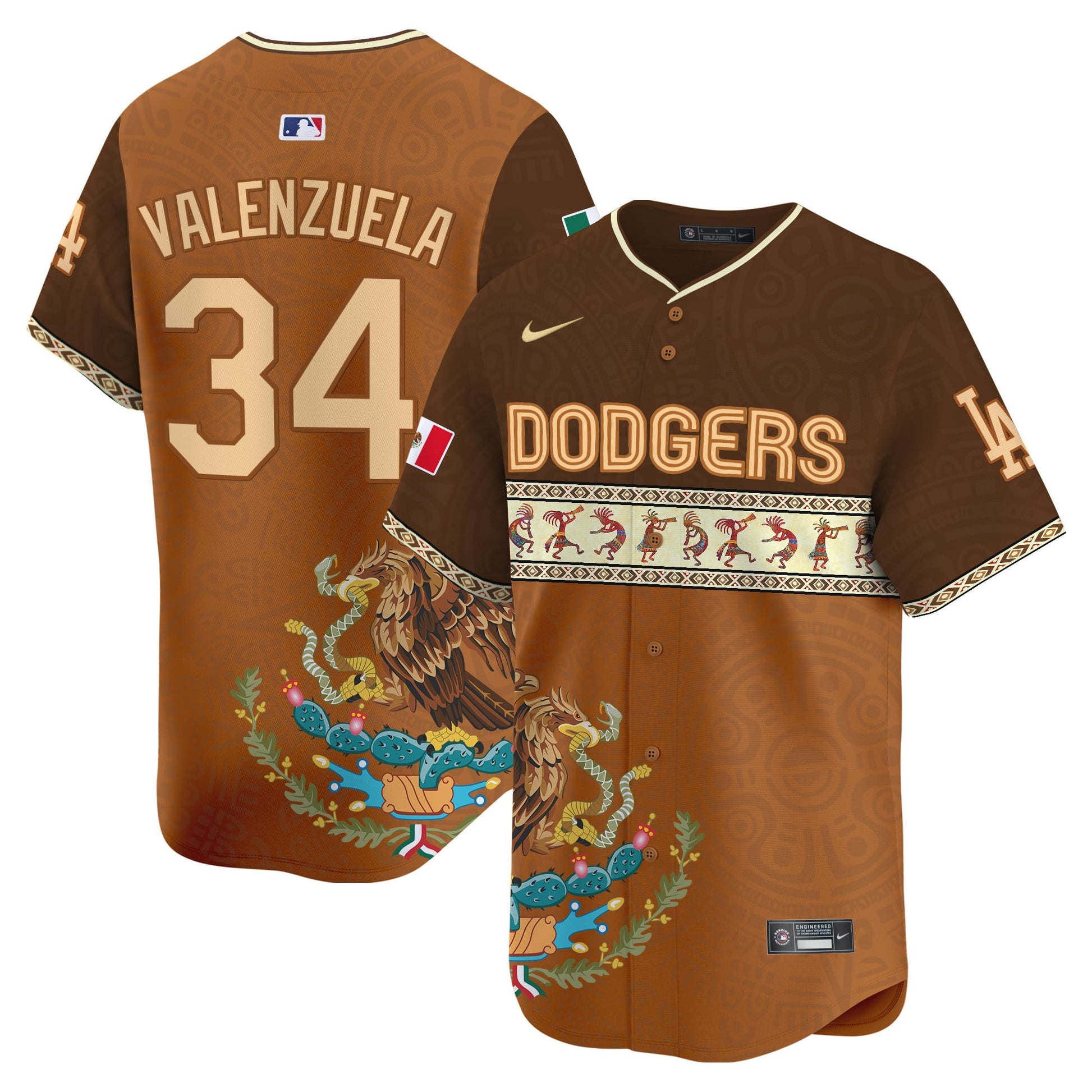 Los Angeles Dodgers Mexico Aztec Vapor Premier Limited Jersey V2 - Printed